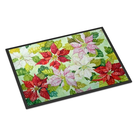 Jensendistributionservices 24 x 36 in. Poinsettias by Ferris Hotard Indoor or Outdoor Mat MI2553794